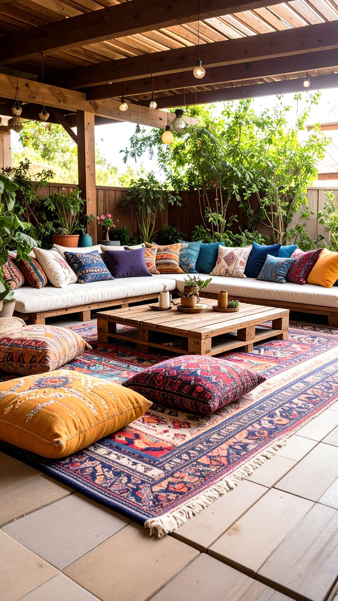 Low Floor Seating Patio Defines Social Boho House Exterior - 25 boho house exterior ideas