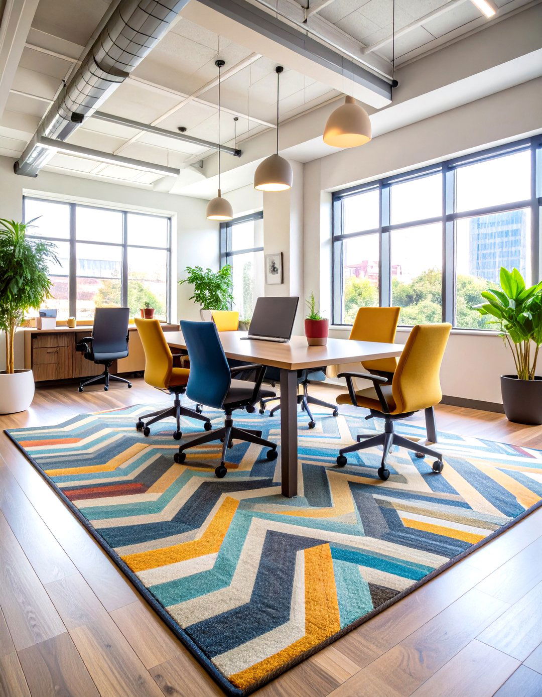 Low Pile Flatweave Rug for Effortless Maintenance - 25 office rug ideas