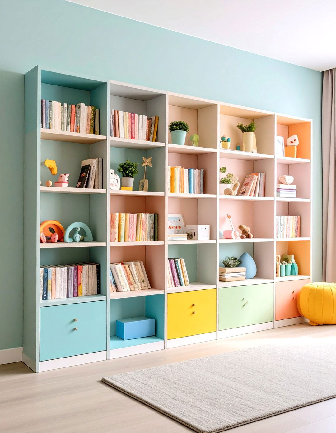 Low Profile Book Ledges to Encourage Reading - 25 nursery wall decor ideas