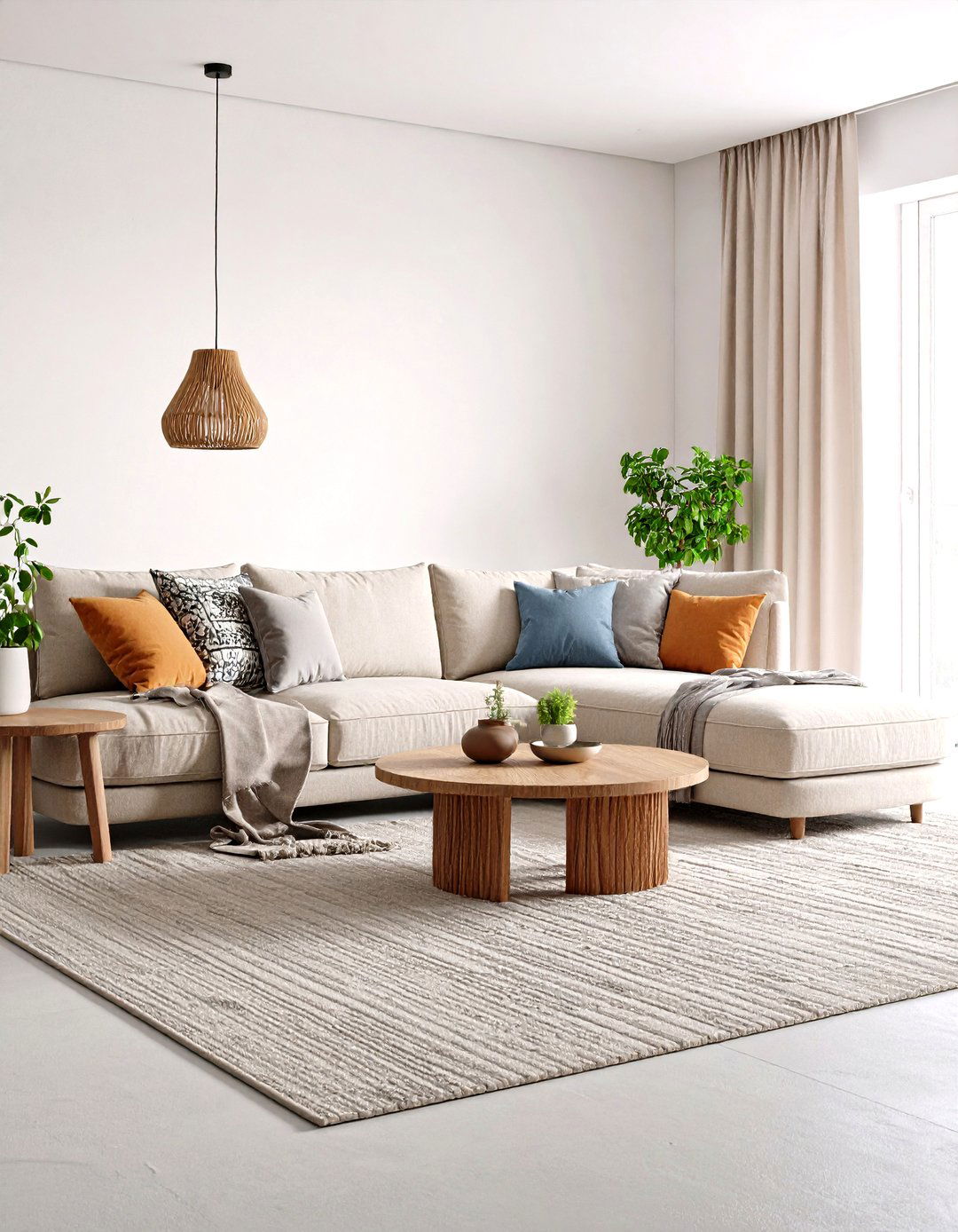 Low Profile Boucle Modular Sofas Encourage Relaxed Conversation - 25 organic modern living room design ideas