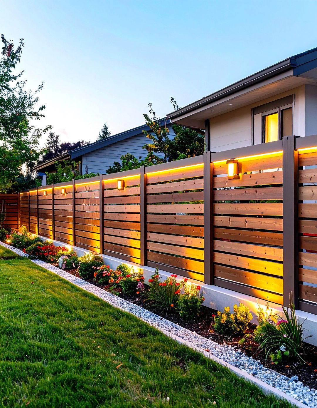 Low Voltage LED Strip Fence Lighting for Sleek Lines - 25 fence lighting ideas