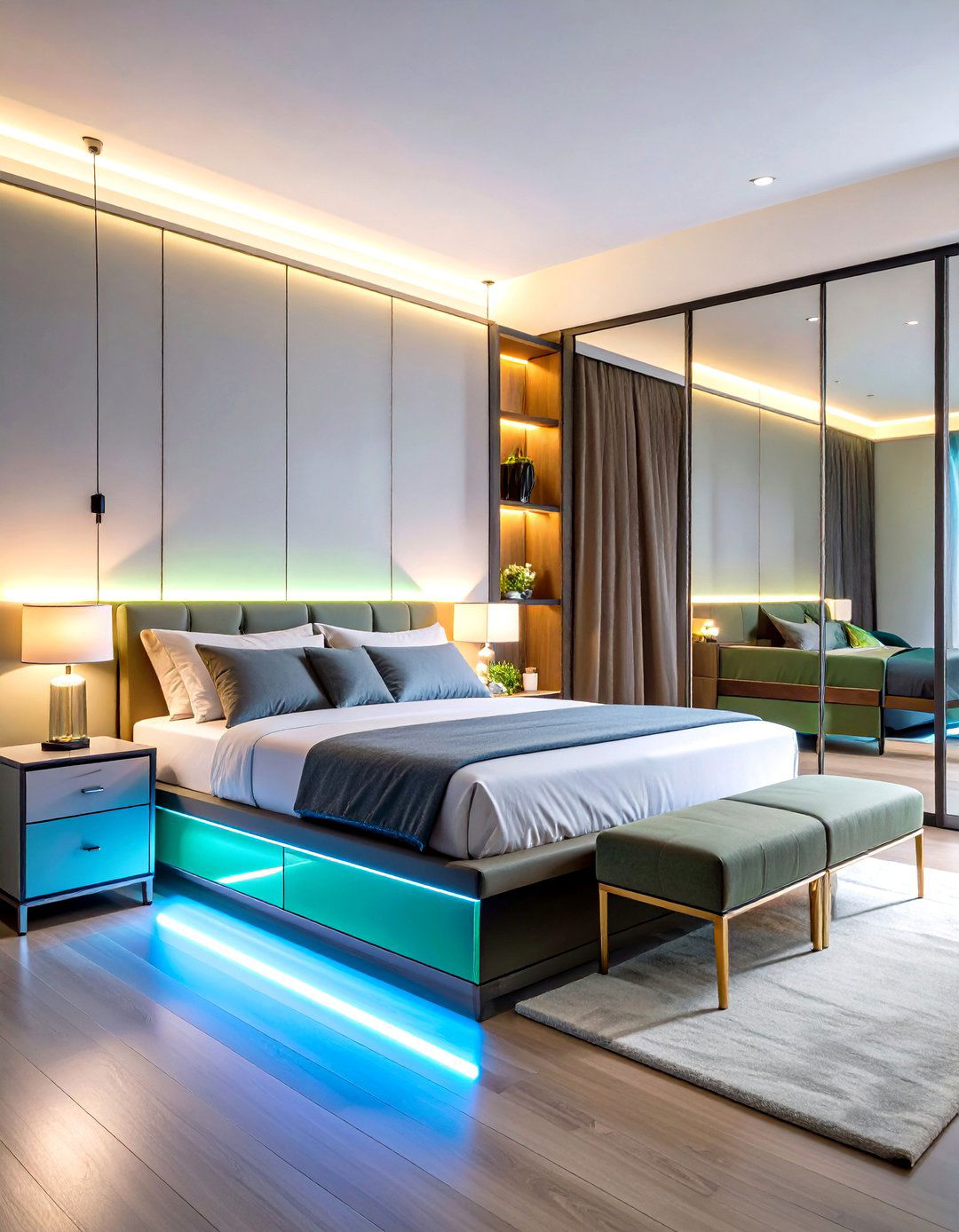 Lucite Pieces Keep the Bedroom Airy and Retro - 25 80s bedroom ideas