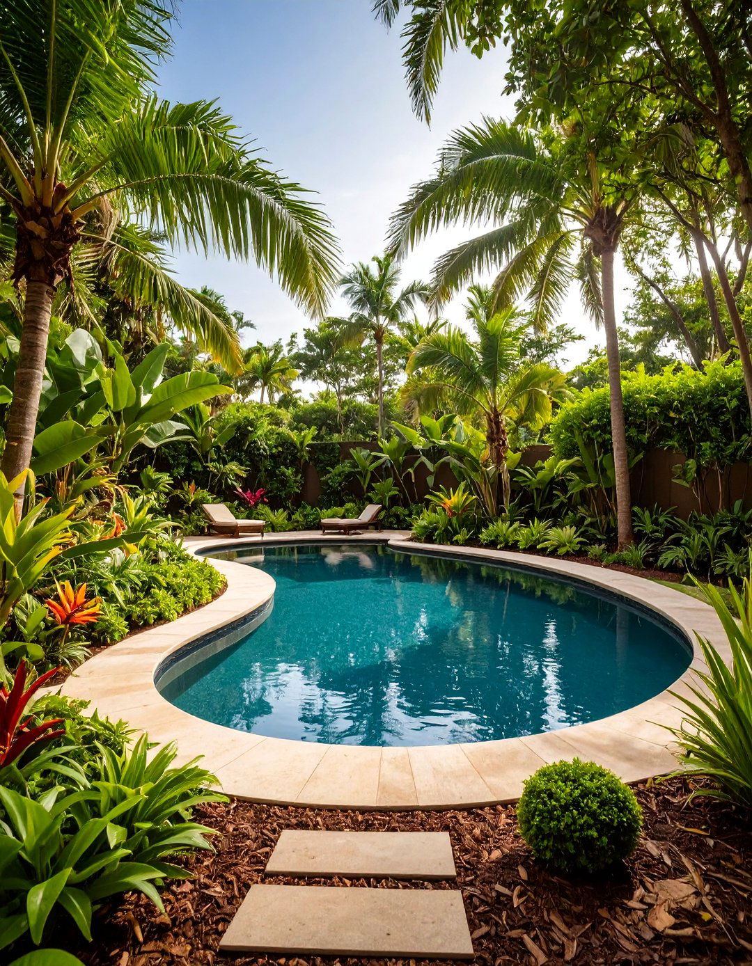 Lush Tropical Plant Perimeter - 25 lagoon pool ideas