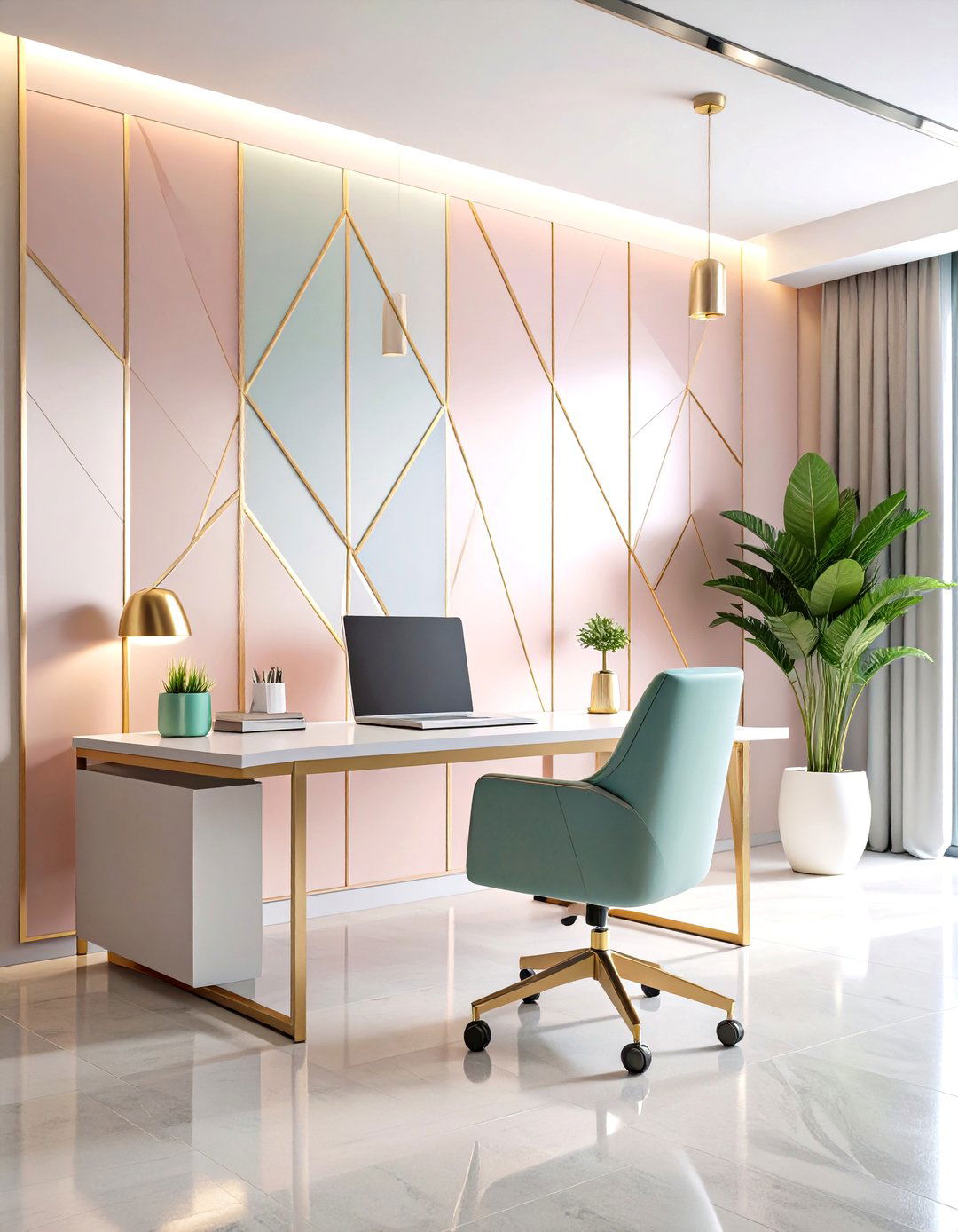 Luxe Metallic Sheen - 25 office accent wall ideas