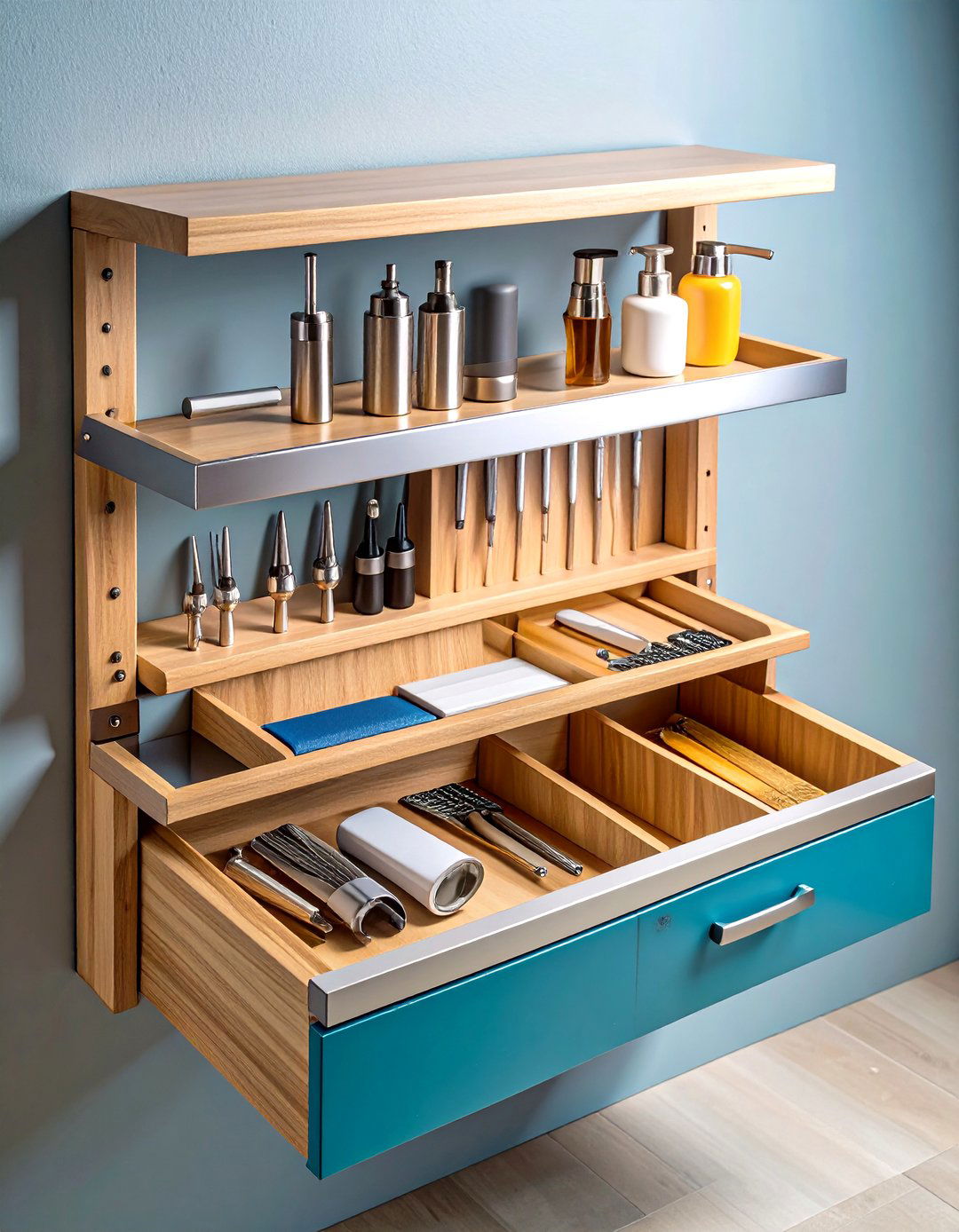 Magnetic Strip Organizer for Grooming Tools - 25 over toilet storage ideas