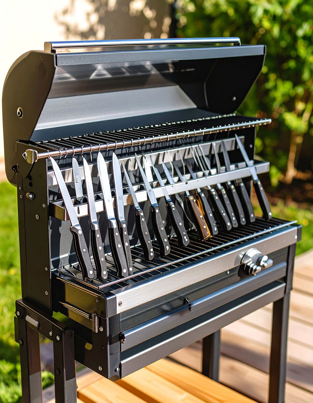 Magnetic Strip Outdoor Storage for Grill Tools - 25 outdoor storage ideas