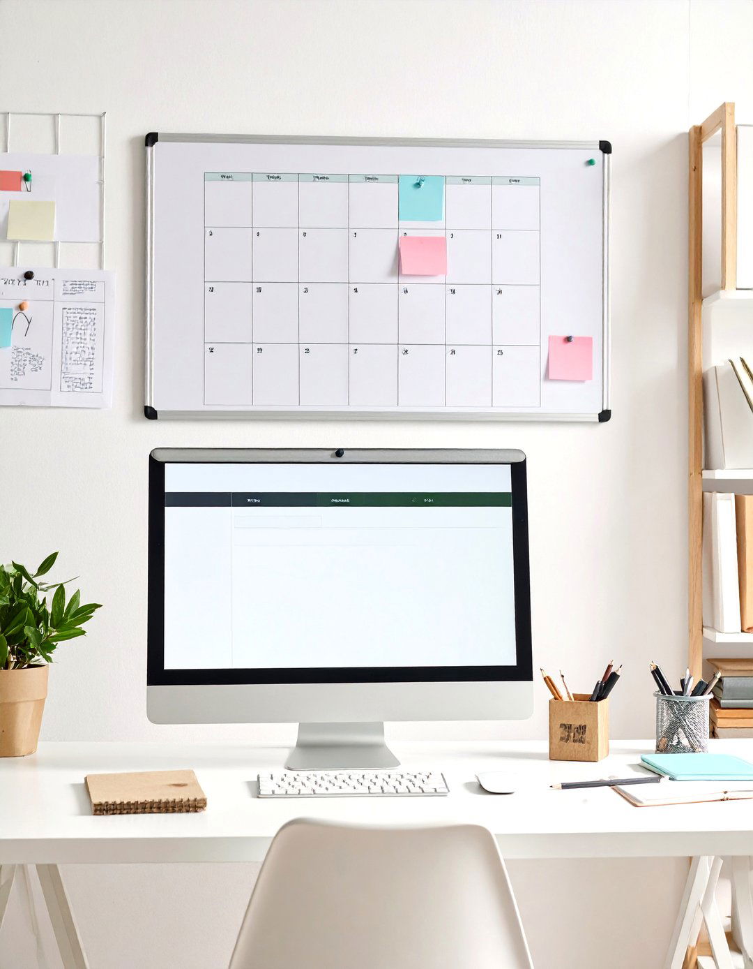 Magnetic Whiteboard Calendar Replaces Paper Piles - 25 minimalist dorm room ideas