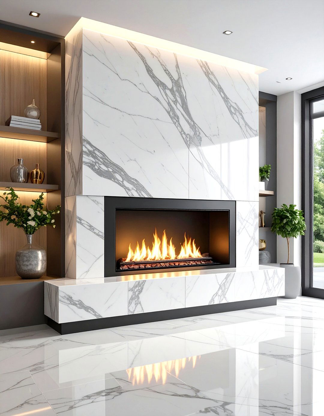 Marble Slab Fireplace Backsplash for Seamless Luxury - 25 fireplace backsplash ideas