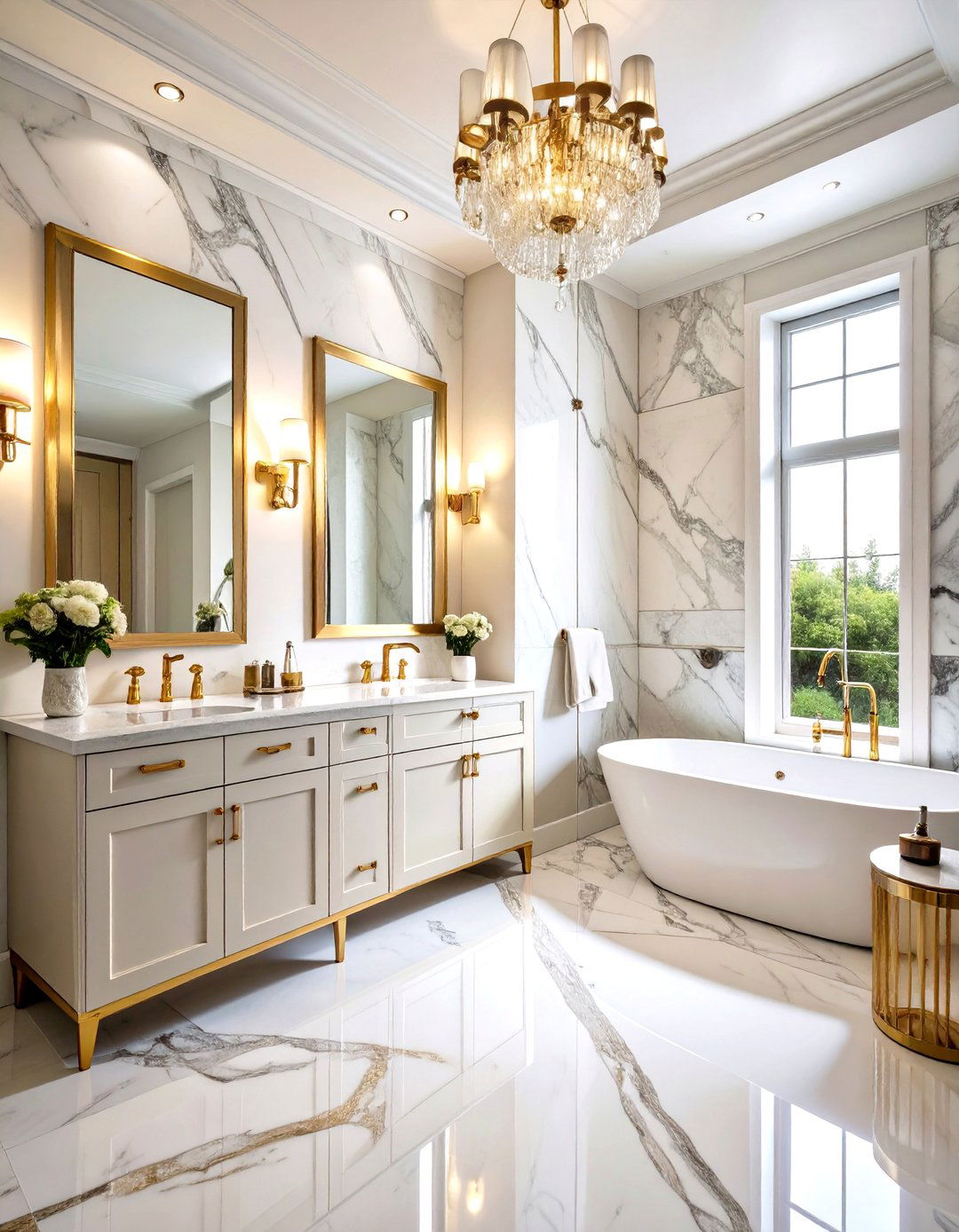 Marble and Brass Pairing in Art Deco Bathrooms - 25 art deco bathroom ideas