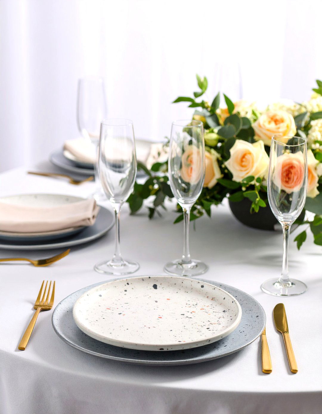 Marble or Terrazzo Charger Plates Borrow Building Materials - 25 art deco wedding ideas