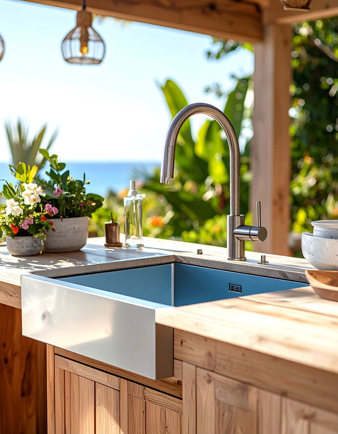 Marine Grade Outdoor Sink for the BBQ Island - 25 outdoor sink ideas