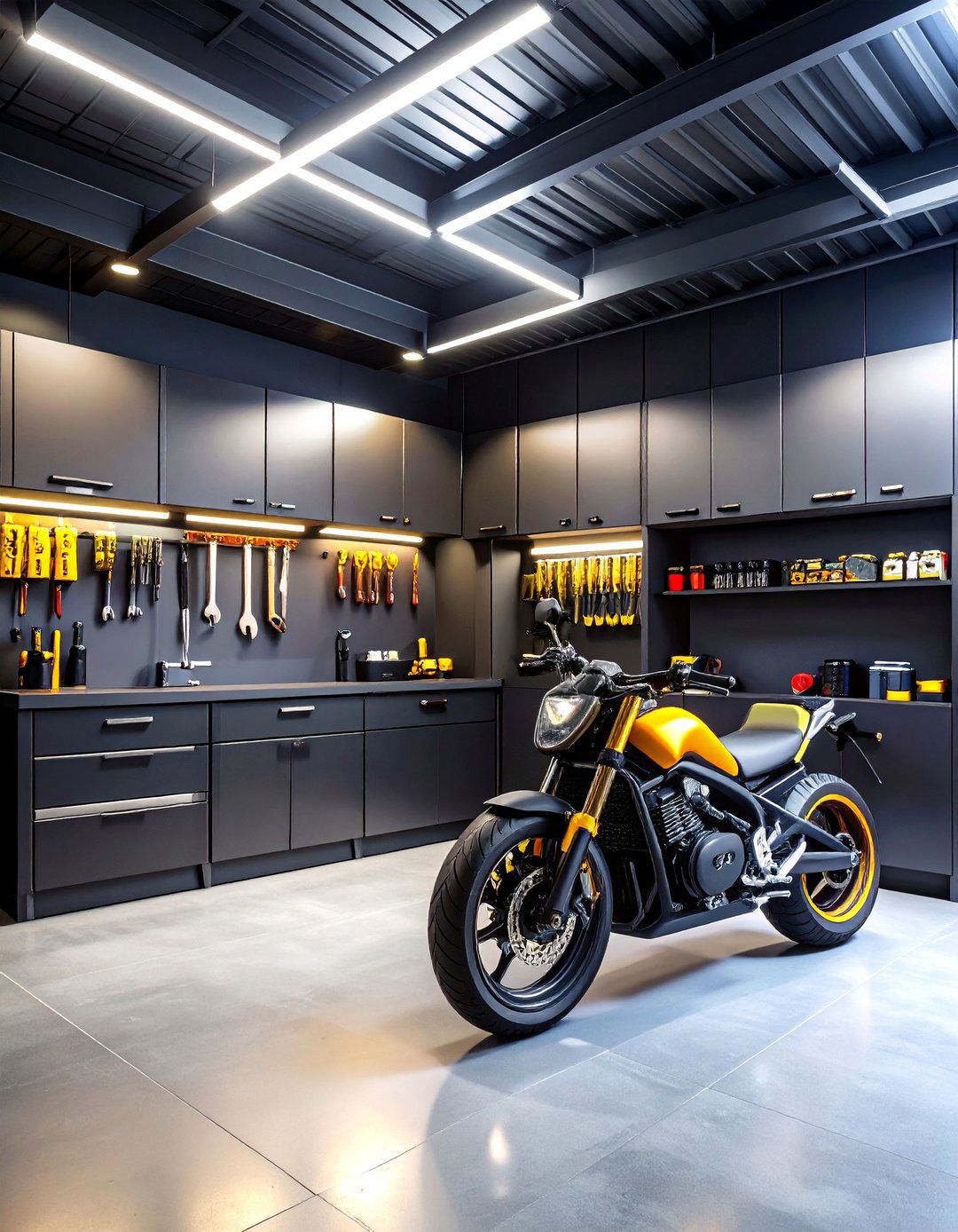 Matte Black Garage Cabinets Streamline Storage - 25 black garage ideas