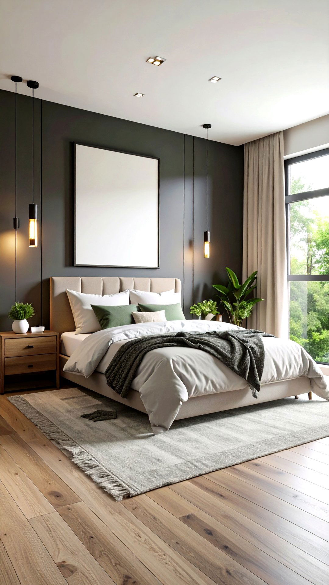Matte Charcoal Calm - 25 black accent wall bedroom ideas