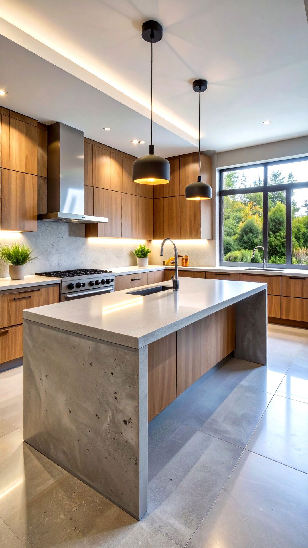 Matte Gray Concrete Countertop for Clean Minimalism - 25 concrete countertop ideas