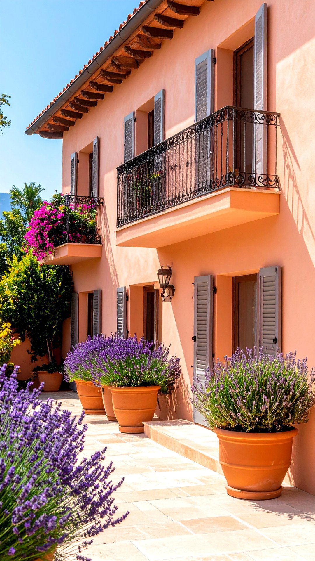 Mediterranean Pastel Stucco Brightens the House Exterior - 25 aesthetic house exterior ideas