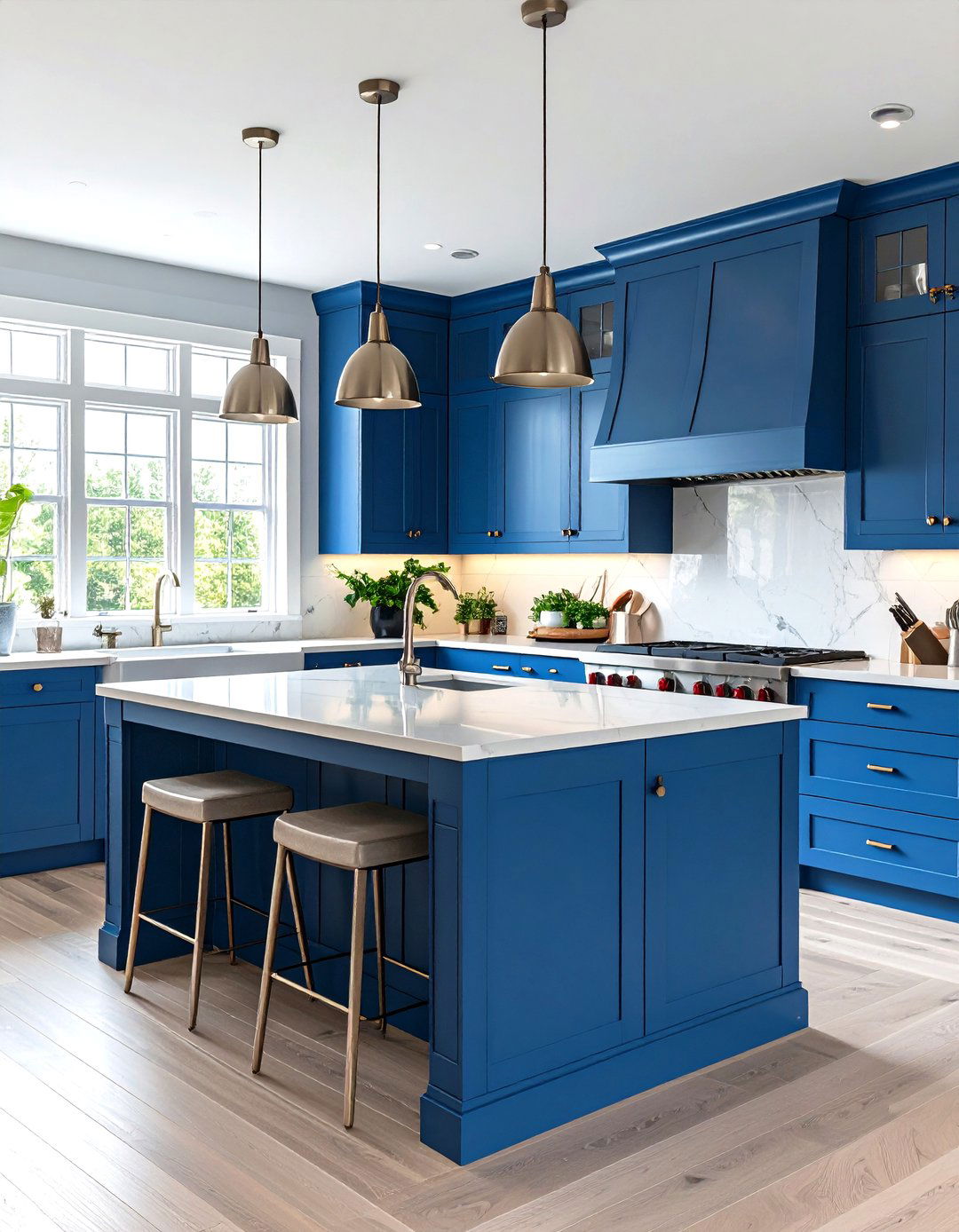 Medium Blue - 25 painting kitchen cabinet ideas
