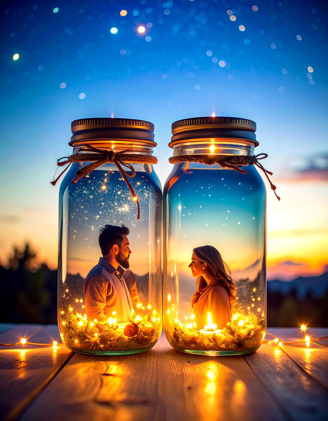 Memory Photo Jar Centerpiece - 25 mason jar wedding centerpieces