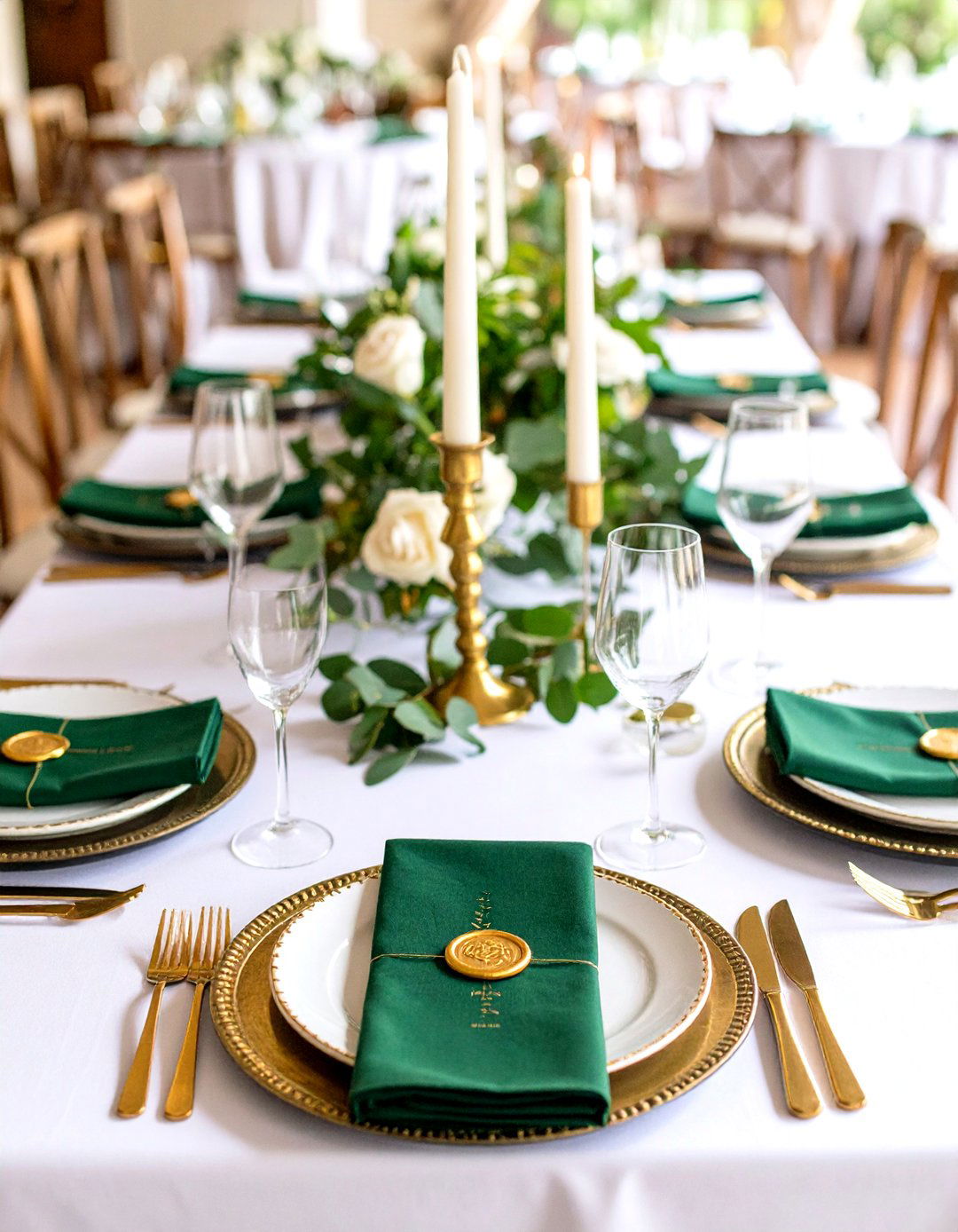 Menu Cards Sealed With Wax - 25 emerald green wedding ideas