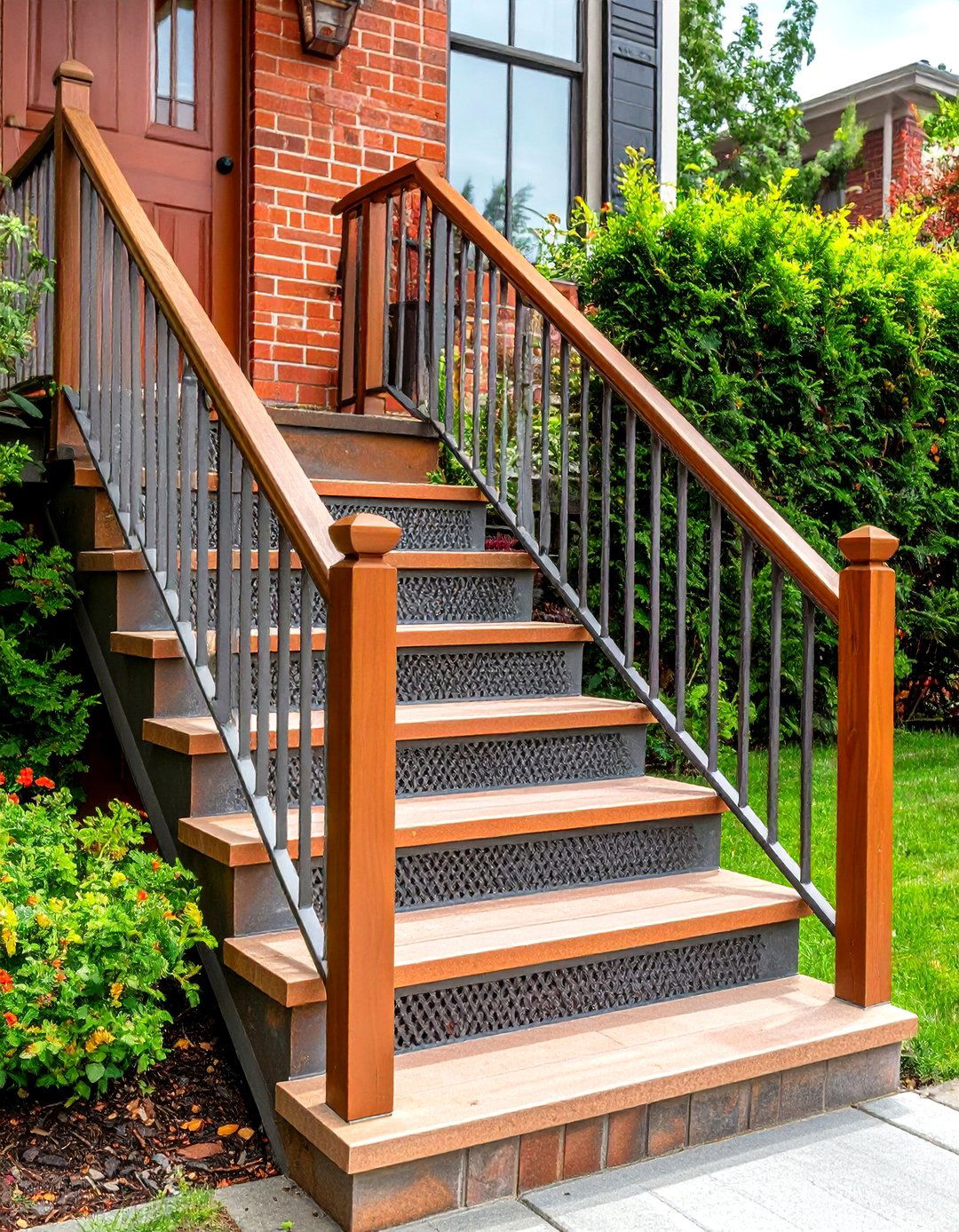 Metal Grate Front Steps for Industrial Flair - 25 front step ideas
