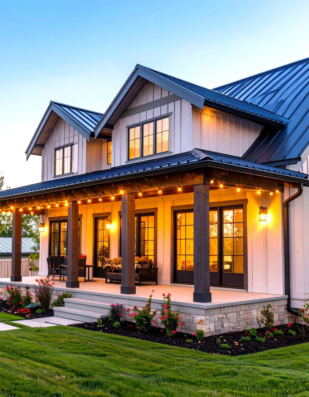 Metal Roof Topped Open Gable Porch for Fast Rain Shedding - 25 open gable porch ideas