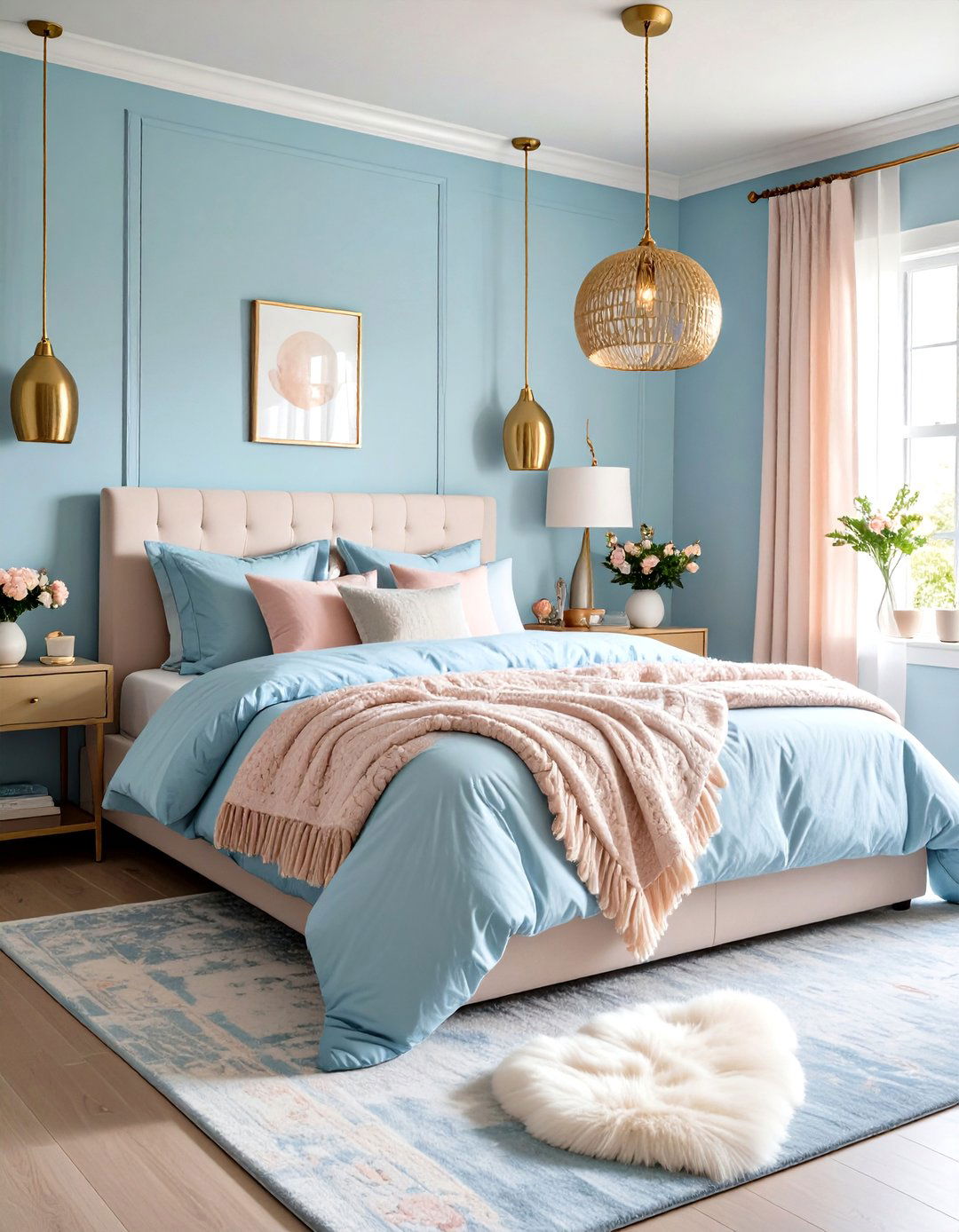 Metallic Accents That Make Pastels Pop - 25 pastel bedroom ideas