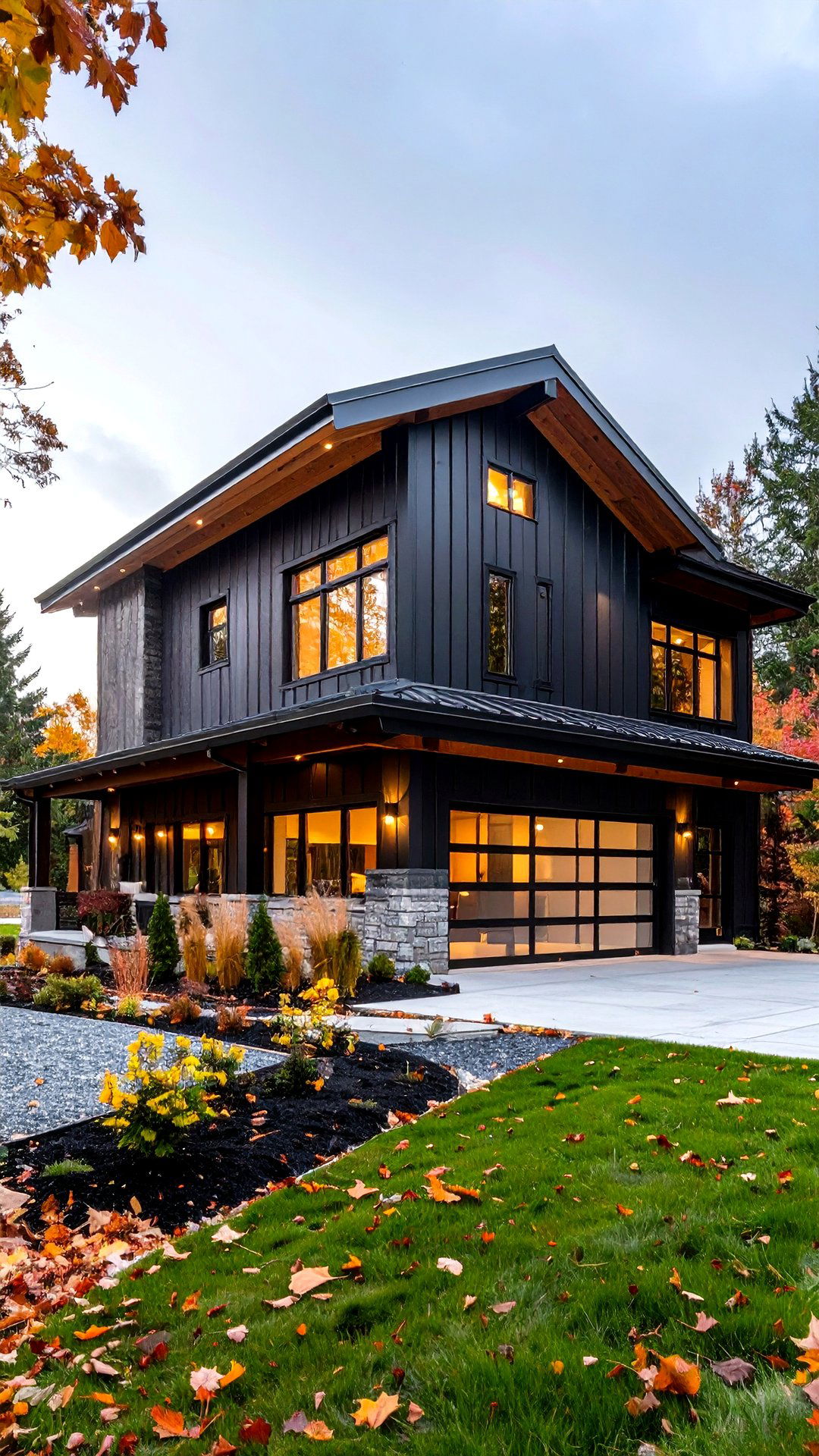 Metallic Black Industrial Faade - 25 black house exteriors & paint colors