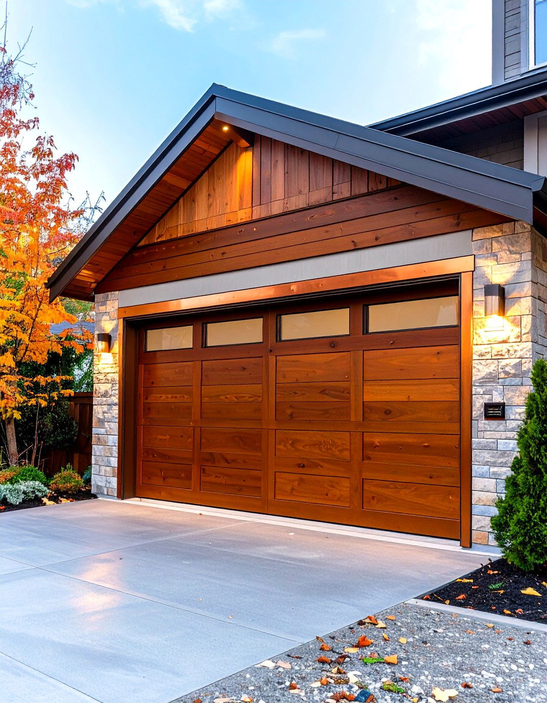 Metallic Copper Inlay Garage Door Trim - 25 exterior garage door trim ideas