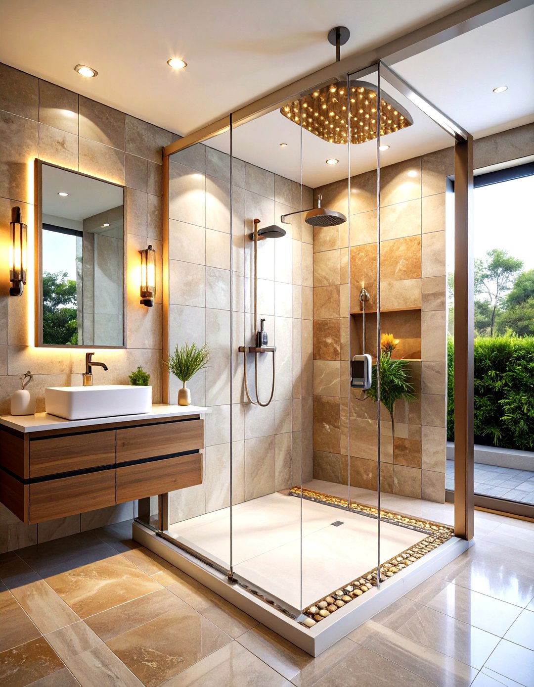 Metallic Mosaic Borders Spark Jewel Box Glamour - 25 bathroom tile ideas