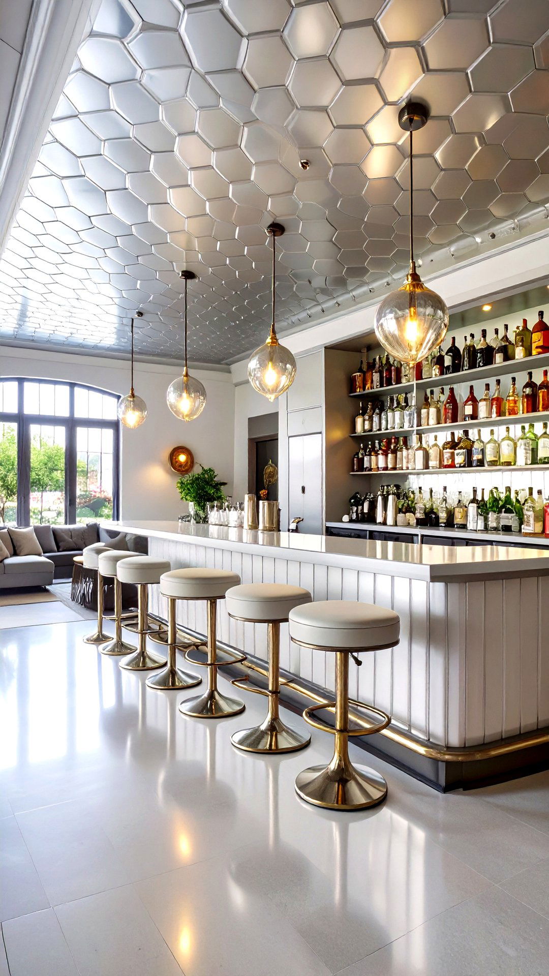 Metallic Tin Tile Accent Ceiling for Vintage Glam - 25 accent ceiling ideas