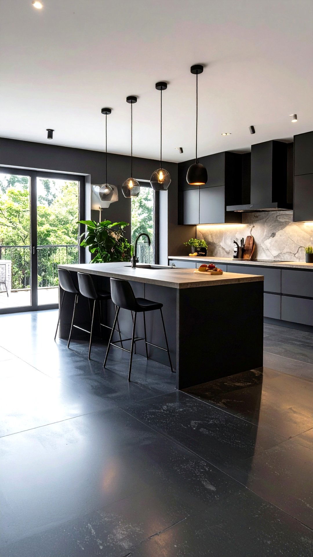 Microcement Overlay Ease - 25 black floor kitchen ideas
