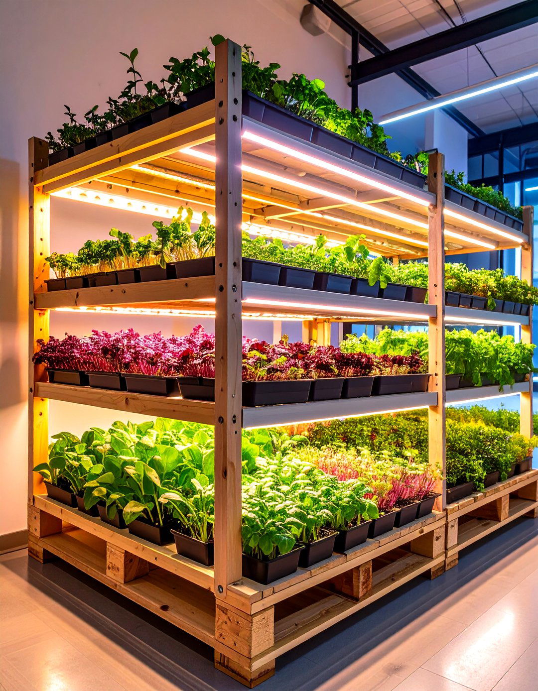 Microgreen Grow Rack - 25 pallet garden ideas