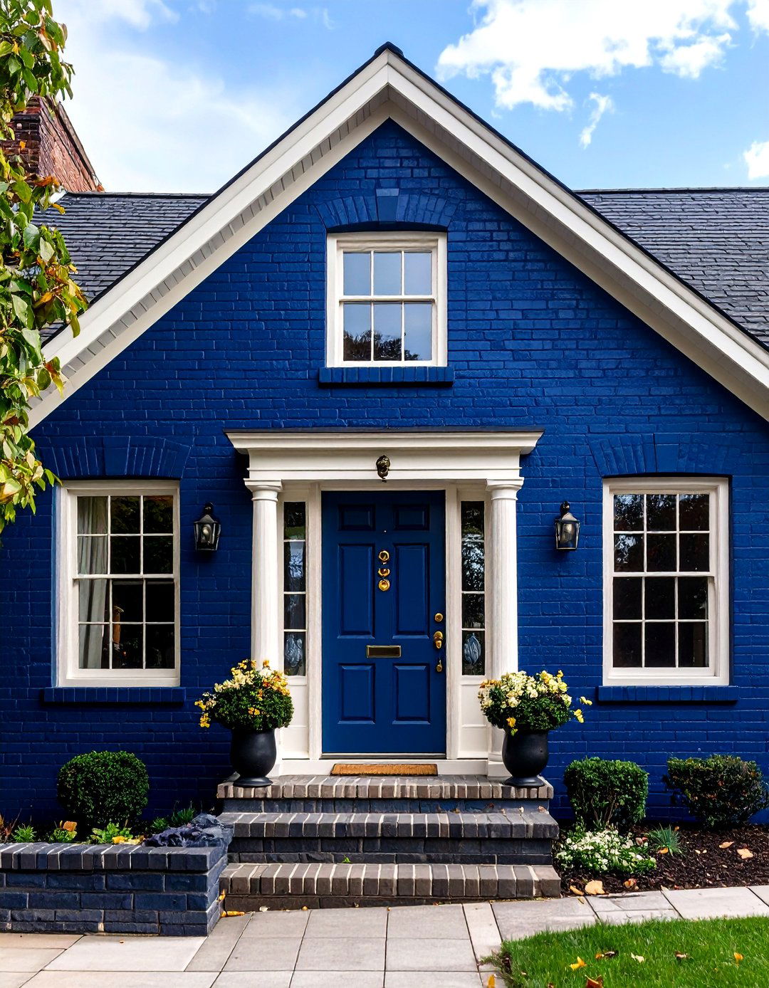 Midnight Blue Statement Exterior Brick Paint Color Midnight Blue - 25 exterior brick paint color ideas