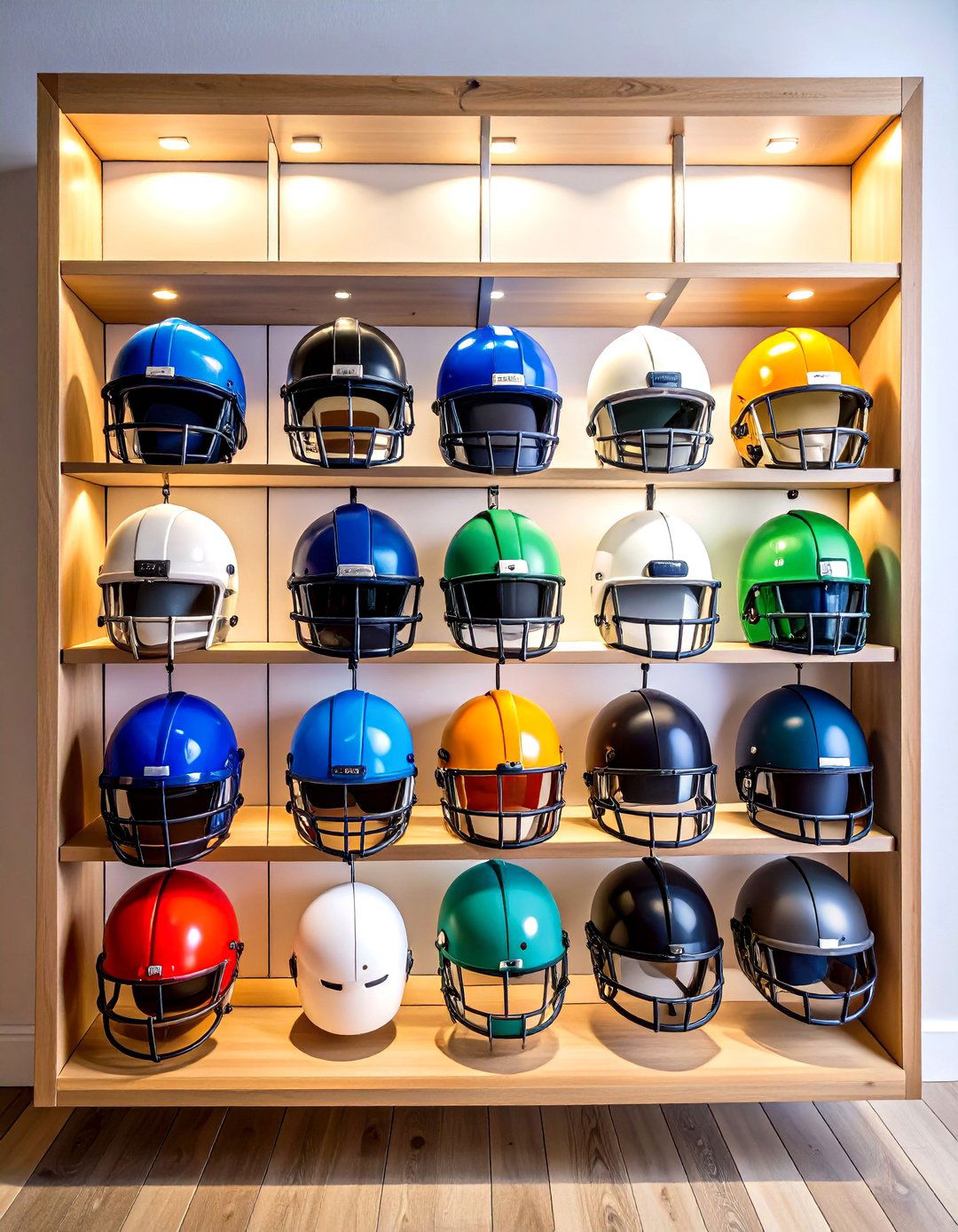 Mini Helmet Display Case as D Wall Art - 25 football room decor ideas