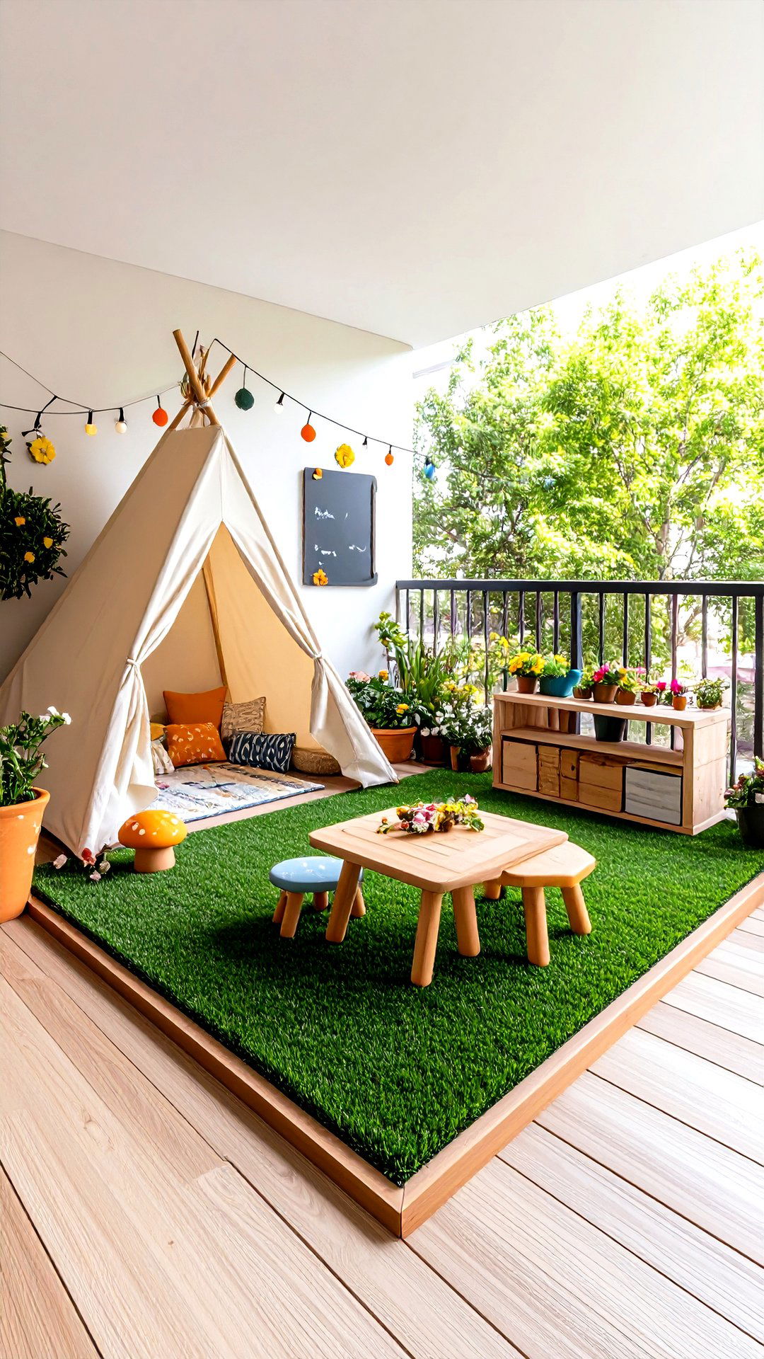 Mini Meadow Kids Play Pad - 25 artificial grass balcony design