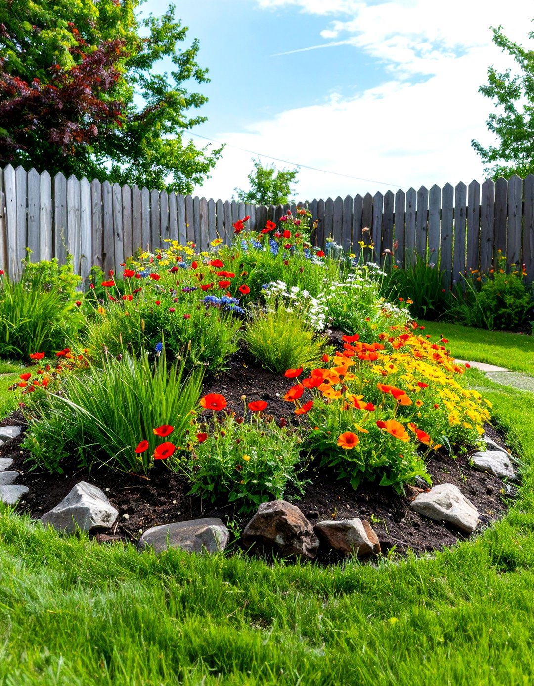 Mini Meadow Mound Garden Focal Point - 25 Garden Focal Point Ideas