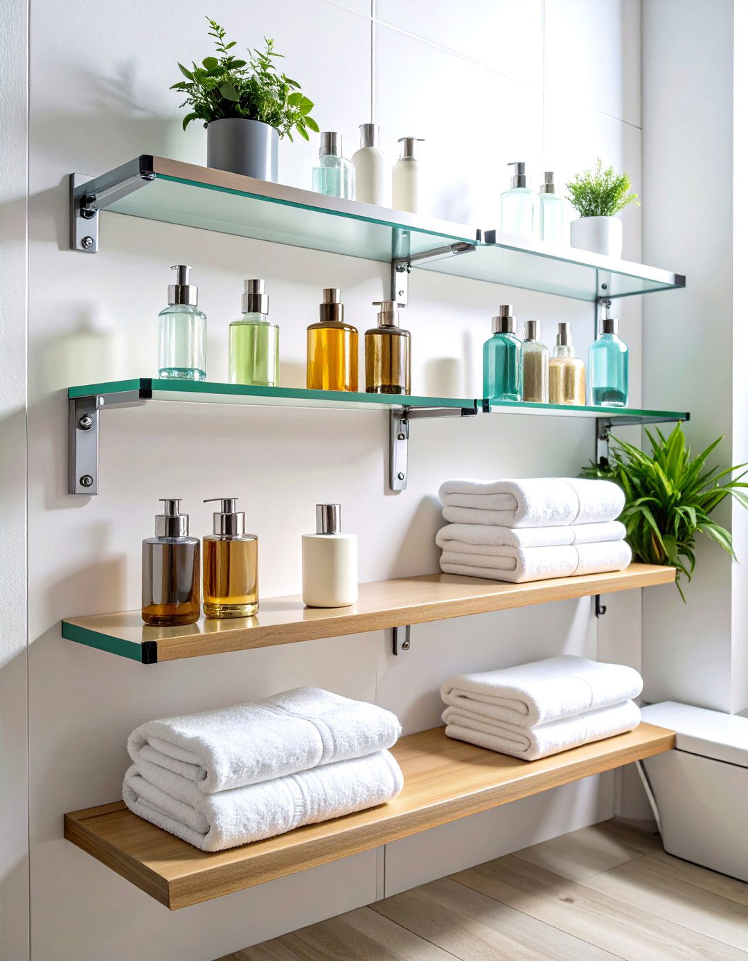Mini Plant Ledge to Green the Throne - 25 over toilet storage ideas