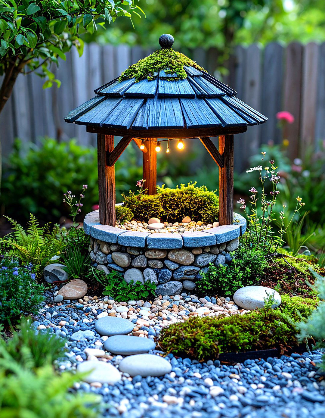 Miniature Fairy Wishing Well Garden - 25 outdoor wishing well garden ideas