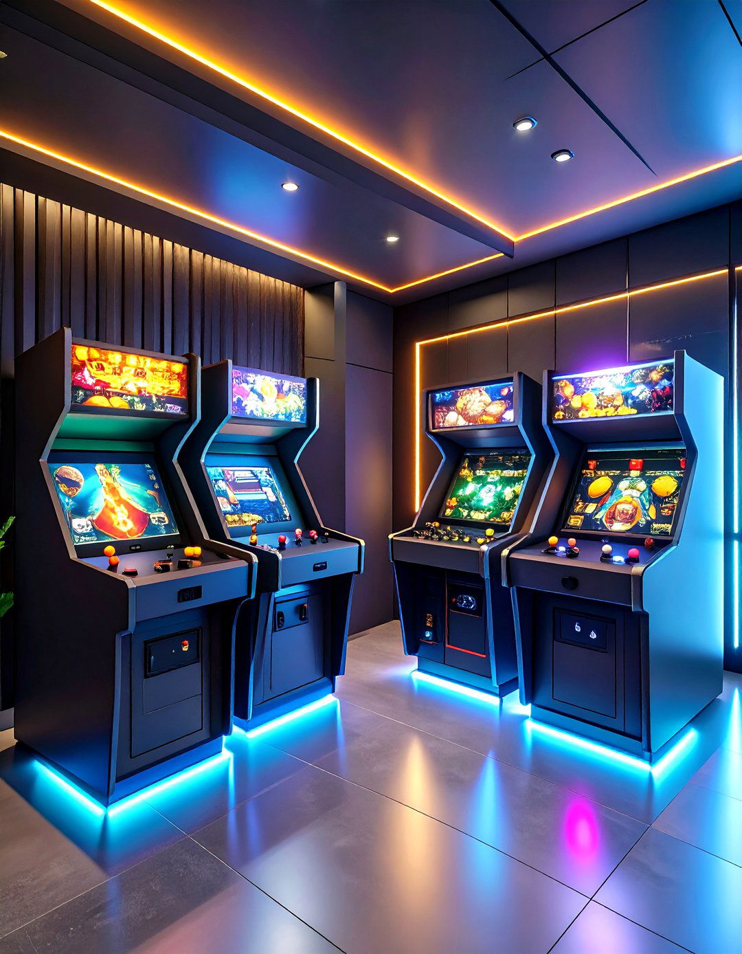 Minimalist Arcade Room with Hidden Storage - 25 arcade room ideas
