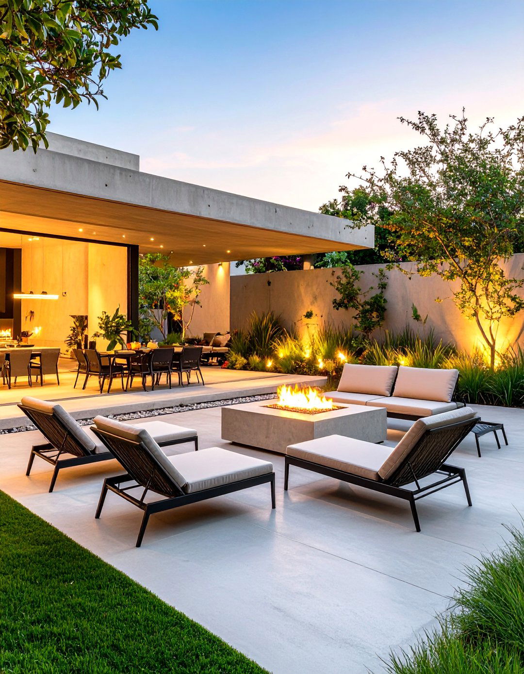 Minimalist Concrete Lanai Courtyard - 25 lanai porch & patio designs