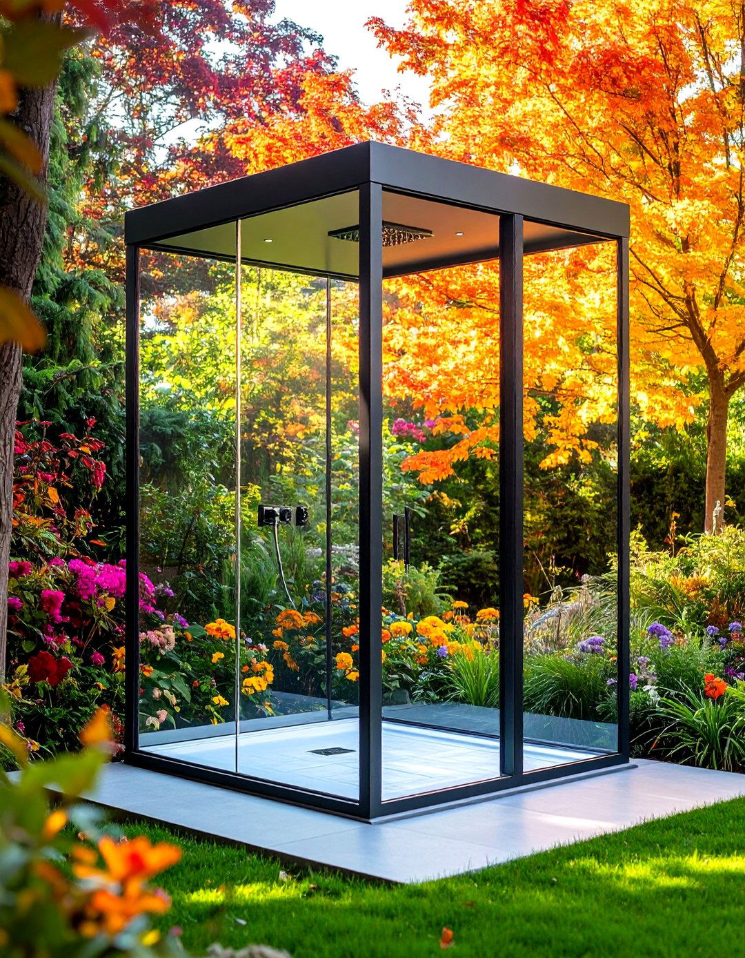 Minimalist Glass Box Shower - 25 outdoor bathroom ideas