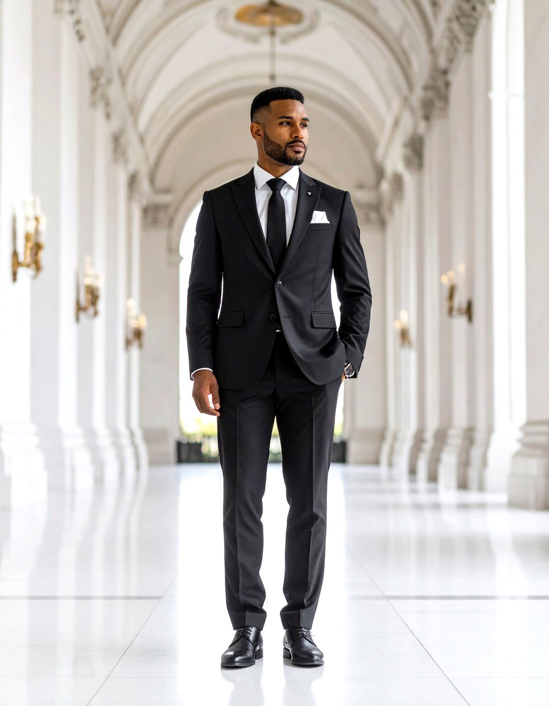 Minimalist Monochrome Black Mens Wedding Outfit - 25 men's wedding outfit ideas