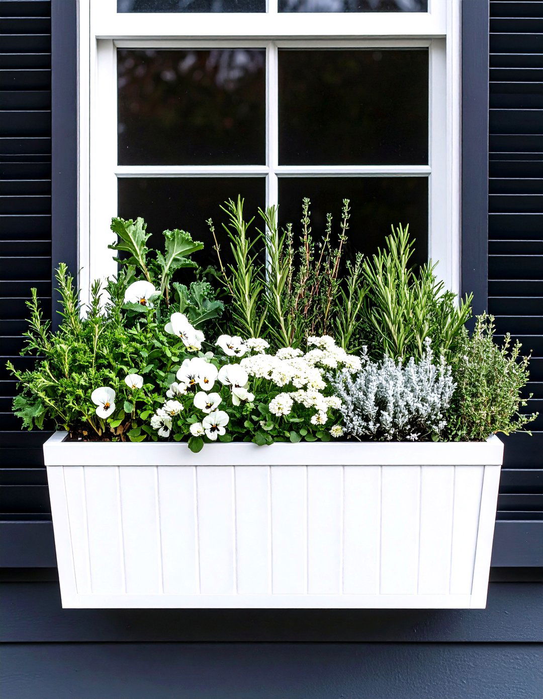Minimalist Monochrome Whites - 25 fall flower box ideas