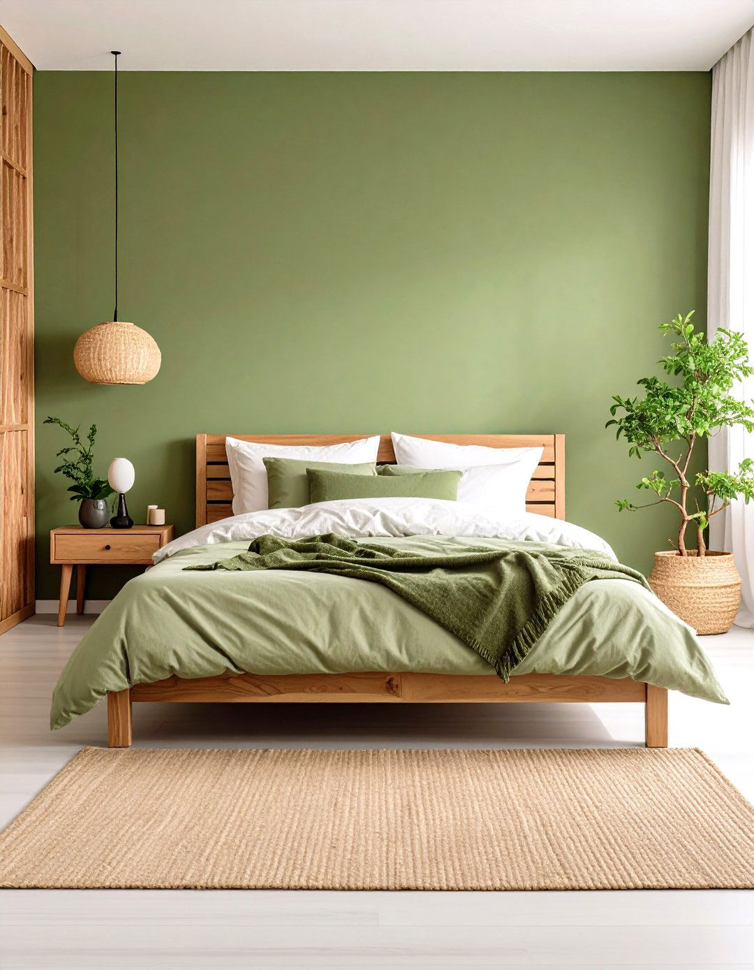 Minimalist Olive Green Japandi Style - 25 olive green bedroom ideas