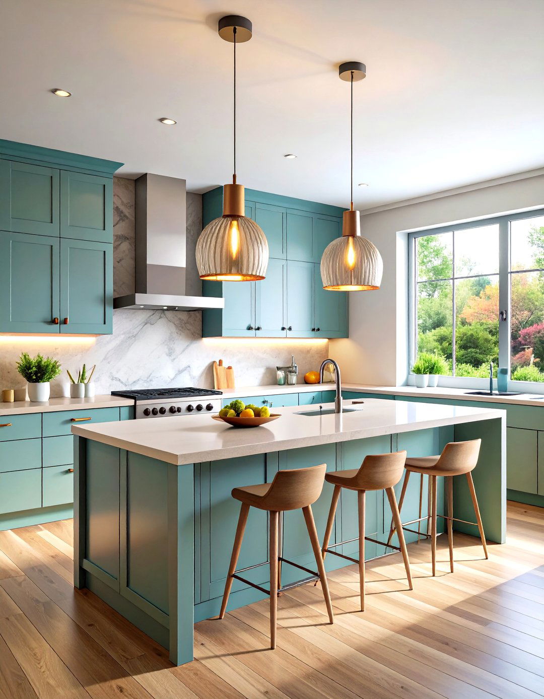Minimalist Pendant Lights Provide Sculptural Glow - 25 minimalist kitchen ideas