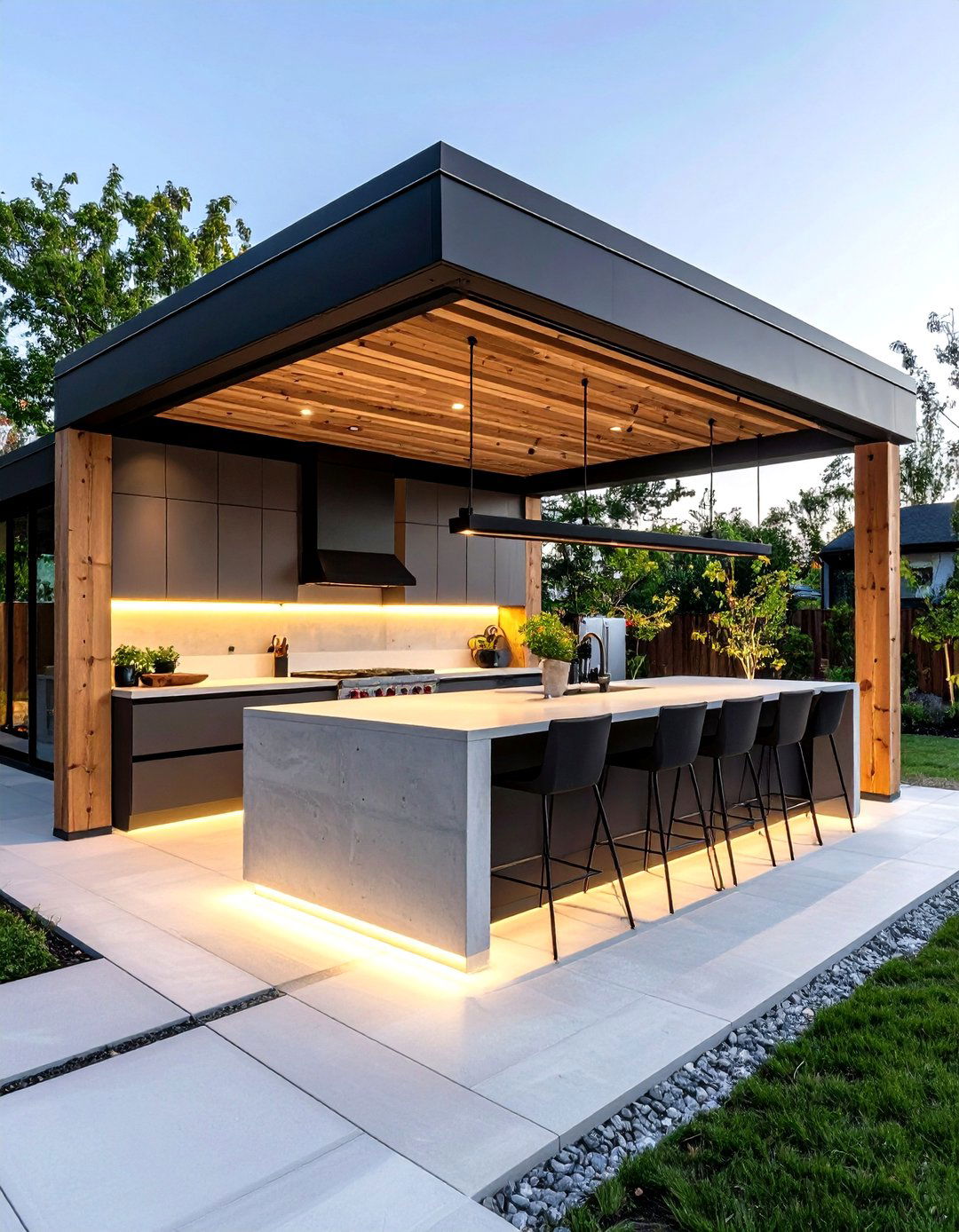 Minimalist Scandinavian Outdoor Kitchen Gazebo Celebrates Clean Lines - 25 outdoor kitchen with a gazebo ideas