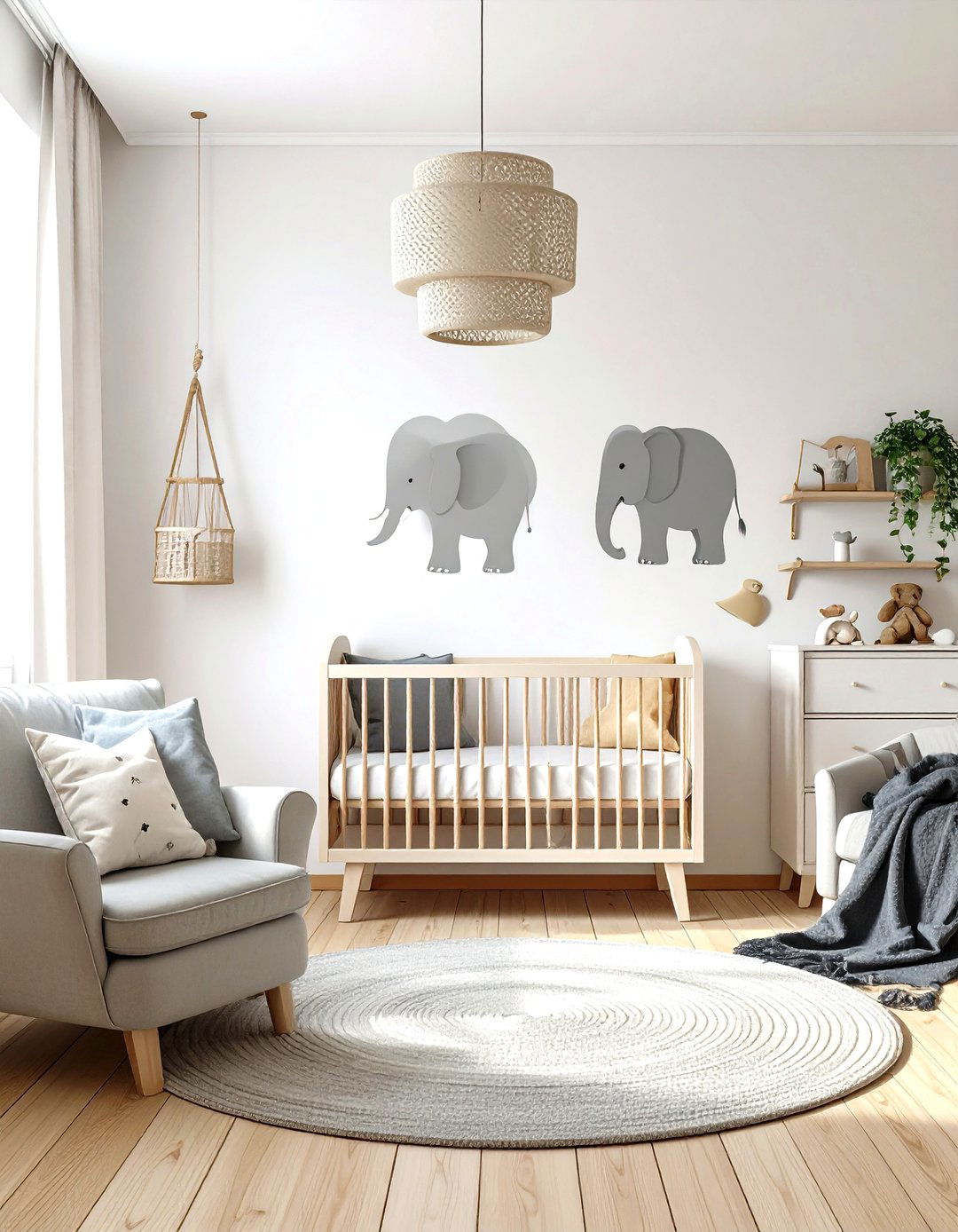 Minimalist Silhouette Elephant Nursery - 25 elephant nursery ideas