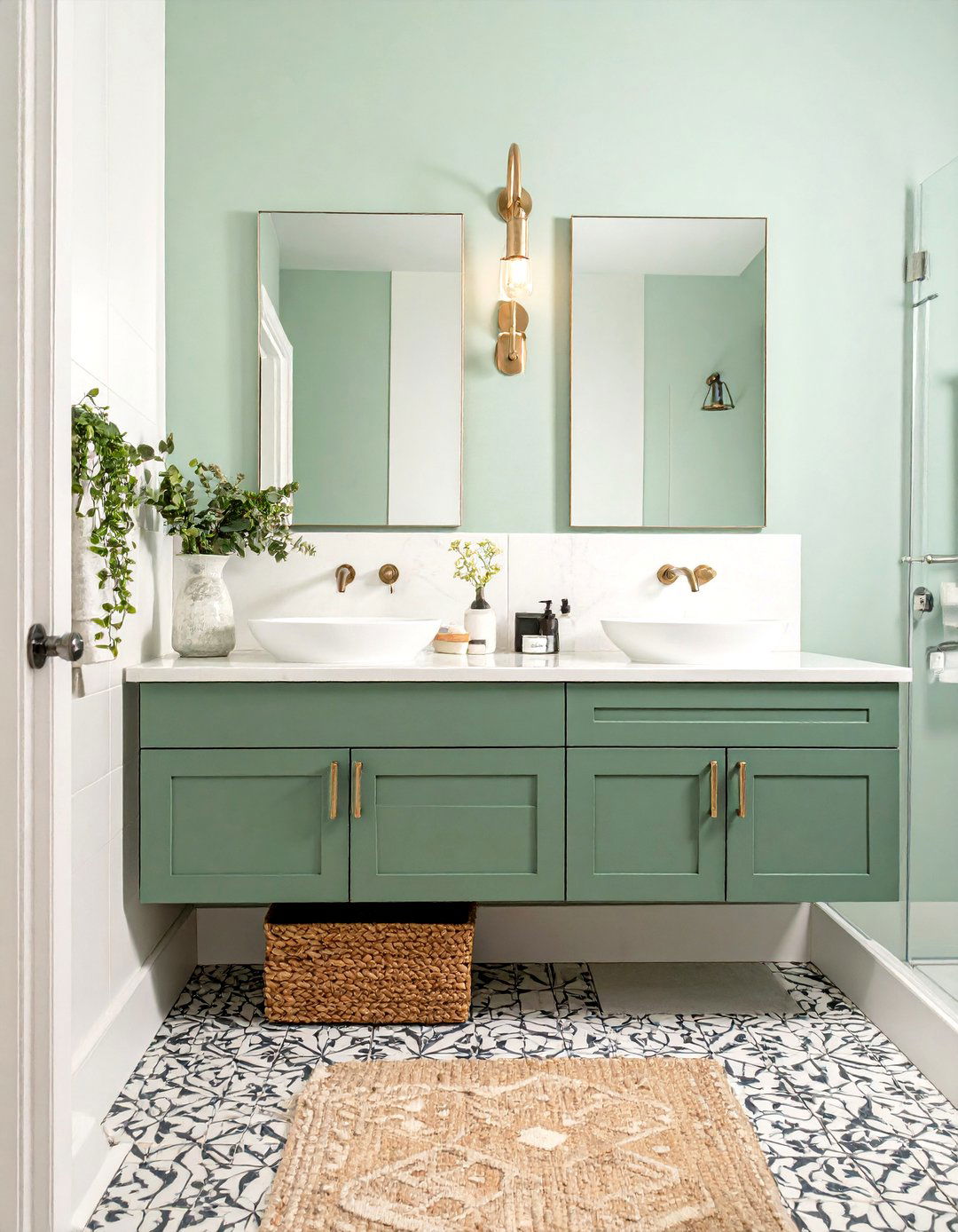 Mint Green Floating Vanity Bathroom for Small Spaces - 25 bathroom with green vanity