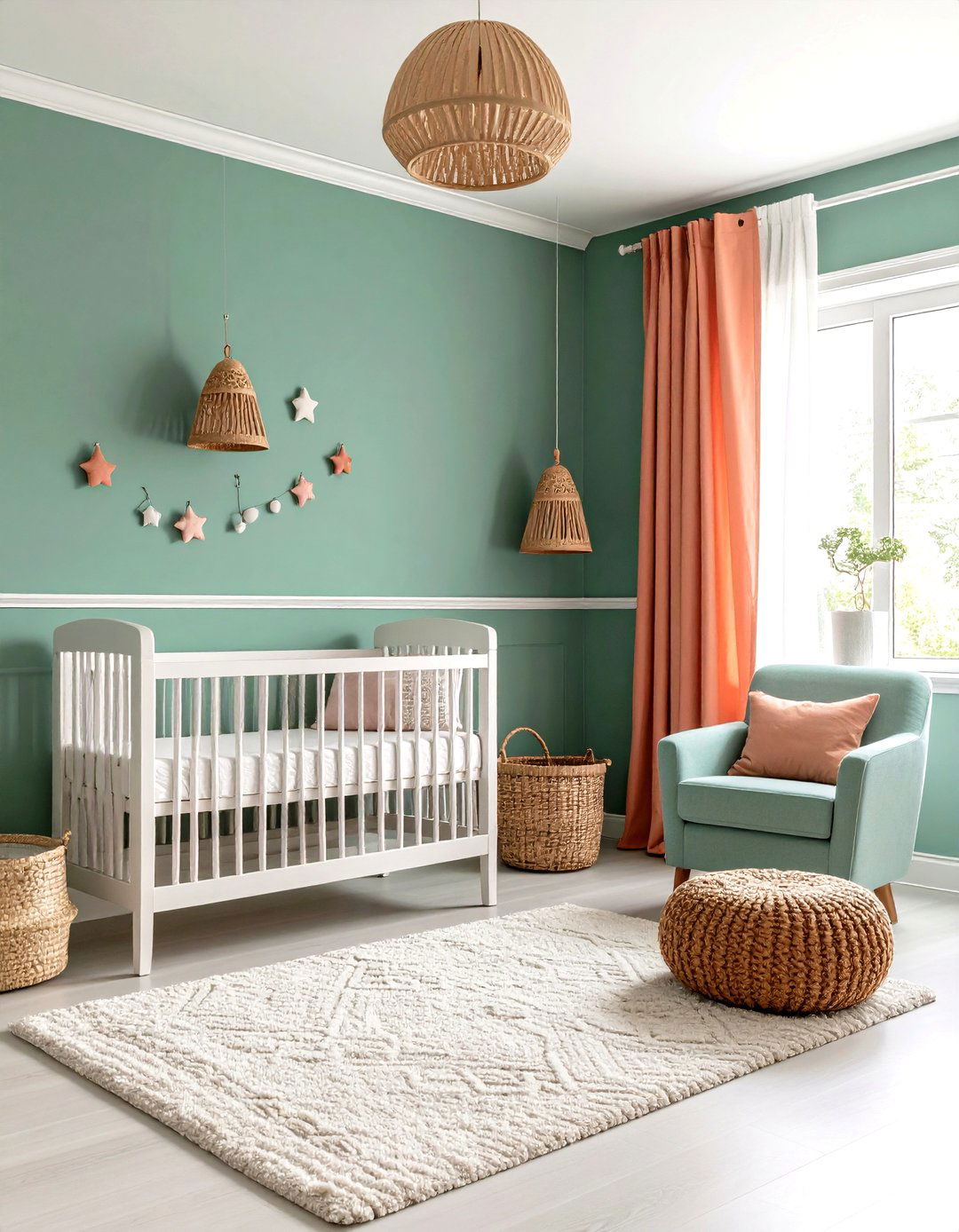 Mint and Coral Splash Nursery Color - 25 nursery color ideas