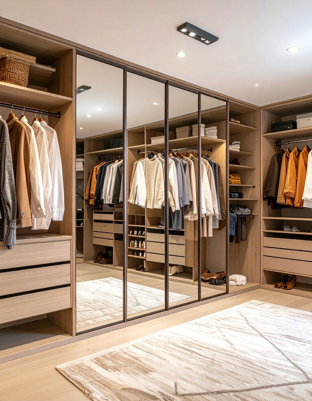 Mirror Panels Expand an Open Closet Visually - 25 open closet ideas