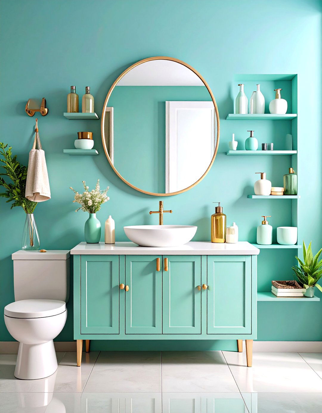 Mirrored Cabinet for Dual Storage and Grooming - 25 over toilet storage ideas